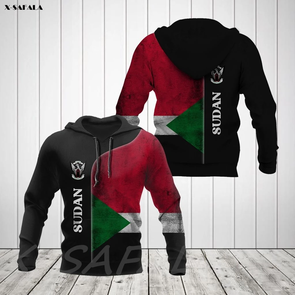 

SUDAN FLAG Map Tattoo Africa 3D Printed Man Cotton Thicker Zipper HOODIE Pullover Sweatshirt Hooded Jersey Tracksuits