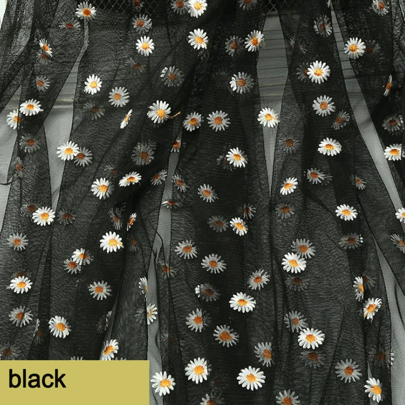 Мягкая белая кружевная ткань с цветочной вышивкой Тюлевая сетка для платьев