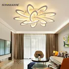 Минималистичный современный светодиодный потолочный светильник для гостиной столовой спальни освещение Fixkturs черно-белые потолочные люстры