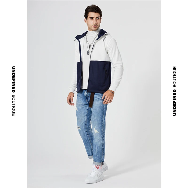 

Undefined autumn sportswear men bomber jacket Spliced Hooded jacket men Fitness Gym jogging men coats