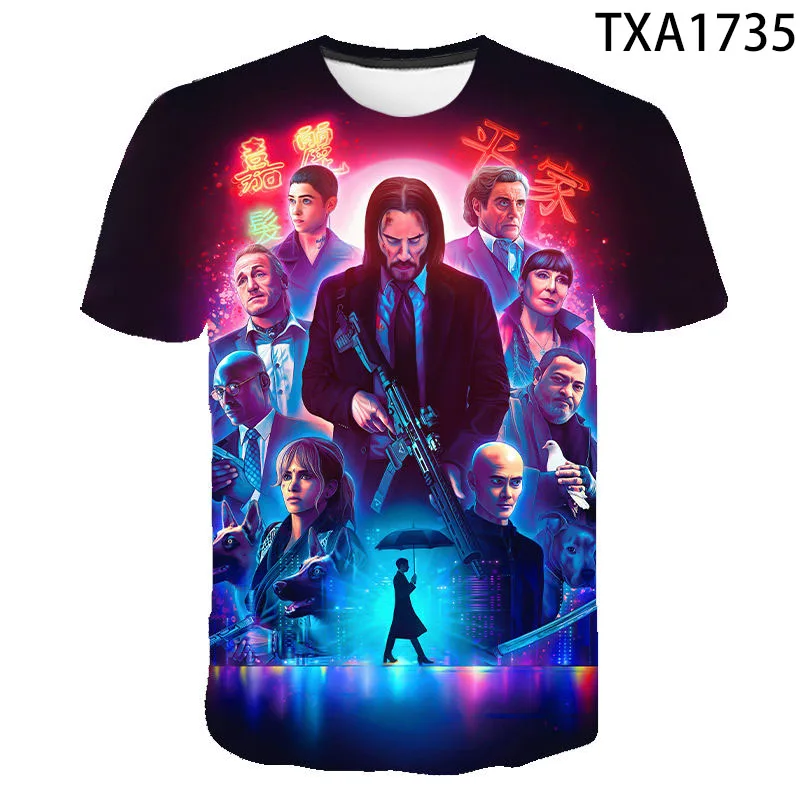 Футболка Мужская/Женская с 3D-принтом John Wick Повседневная Уличная одежда для