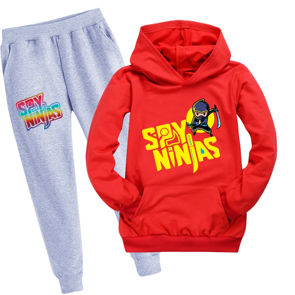 New Children's Hoodie Boy Cartoon SPY NINJAS Sweatshirt + Pants Set Youth Kids Autumn Clothes Girl Clothing Set 3-16Years Old