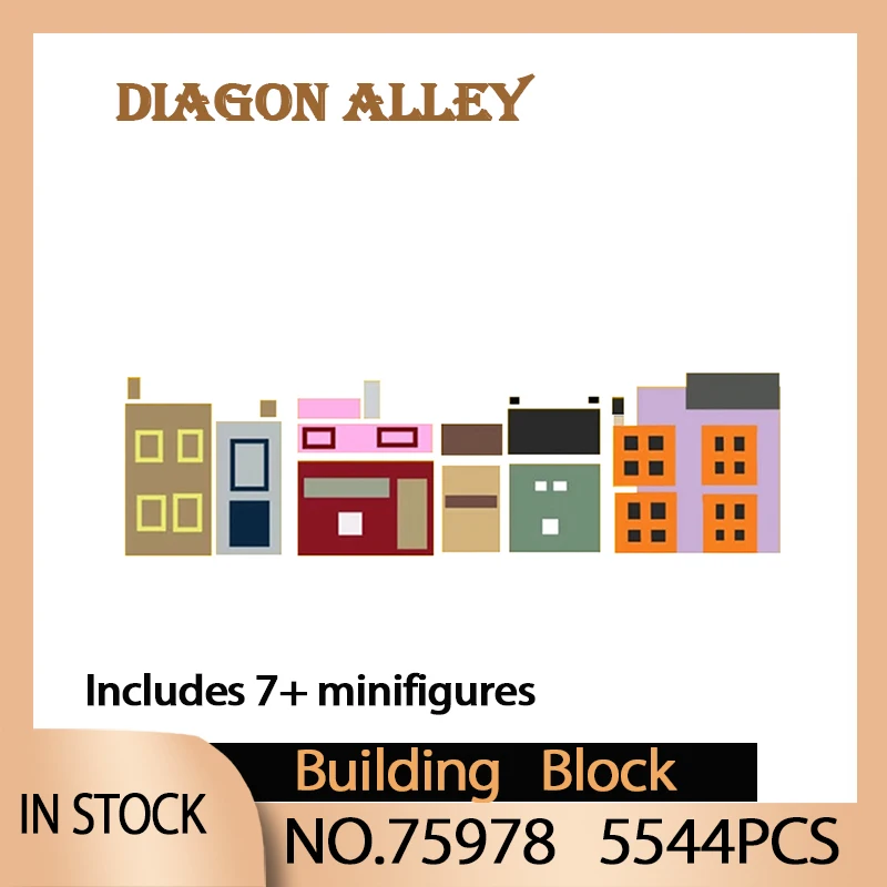 

Movies 20007 Diagon Alley Bank Magic House Model MOC Street View Building Block Children Toys For Kids Birthday Christmas Gift