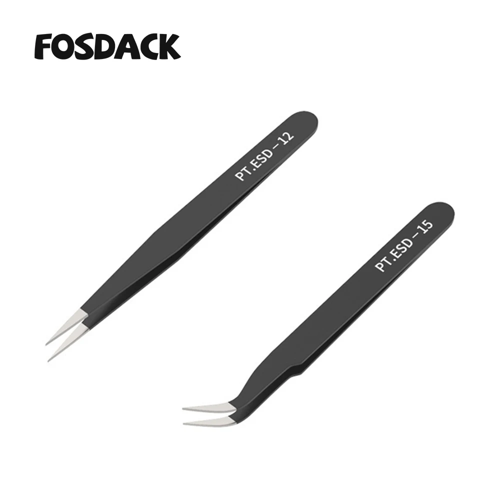 

2 предмета в комплекте 3D печатающей головки очистки инструменты Анти-статический Нержавеющая сталь пинцет изогнутый прямой промышленный П...