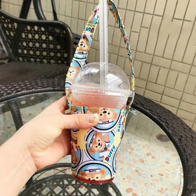 Cup sleeve F Pom Purin Защита окружающей среды мешок чашки ручные чашки напитков гидроизоляция портативный набор чашки в приемной сумке Snopy Dufy - Цвет: Cup sleeve F