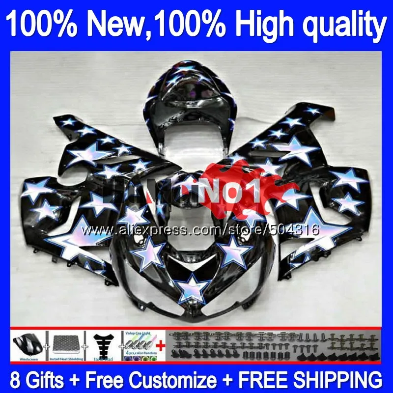 

Body For KAWASAKI ZX-636 600 CC ZX 6R 600CC 6 R ZX6R 05 06 Blue stars 60MC.100 ZX636 ZX600 ZX 636 ZX-6R 2005 2006 Fairing