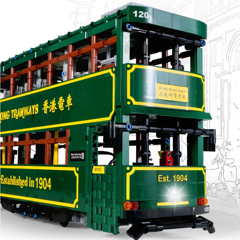 MOULD KING MOC KB120 высокотехнологичная серия Hong Kong Tramways модель строительных блоков 2528