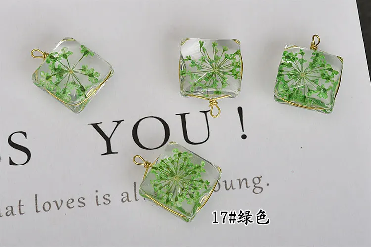 Висячая медная проволока квадратный ручной кристалл сухой цветок бессмертный