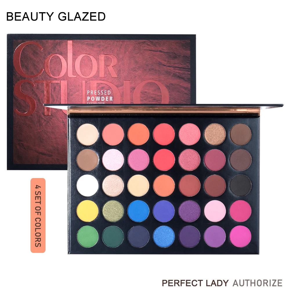 BEAUTY GLAZED 35 оттенков тени для век Палитра Алмазная хайлайтер мерцающие матовые
