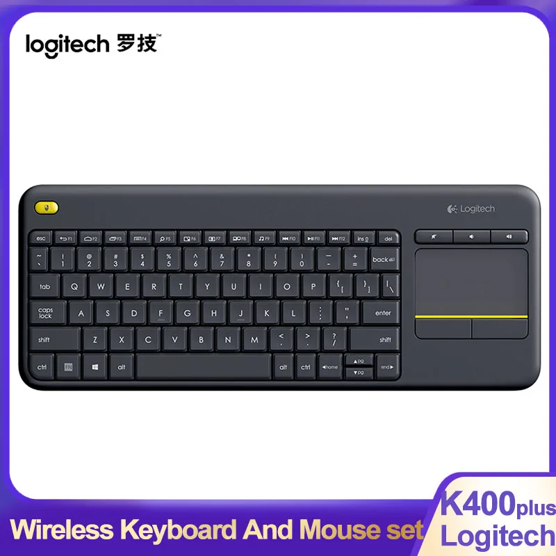 

Logitech K400 Plus 2.4G Wireless Touch Wireless Keyboard For Gaming Laptop PC Gamer Ergonomics Touchpad Mini Unifying Receiver