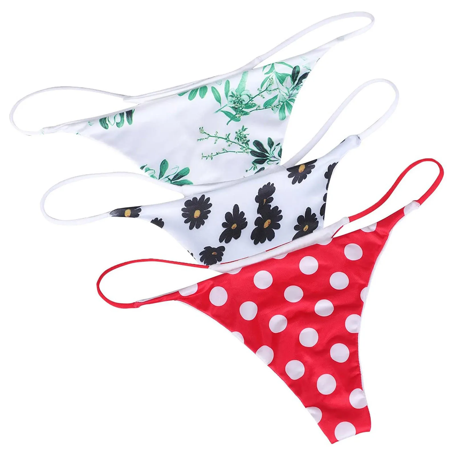 

Women Floral Underwear 3PC Fashion Sexy Lingerie Summer Casual Thong Low Waist Bikini Printed Panties Underpants трусы женские
