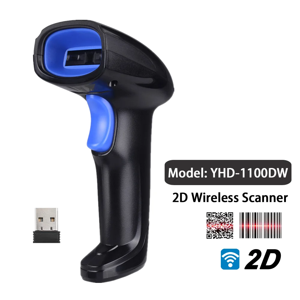 Беспроводной сканер штрих кода YHDAA 1D 2D считыватель QR 2 4G USB в 1 для склада аптеки и