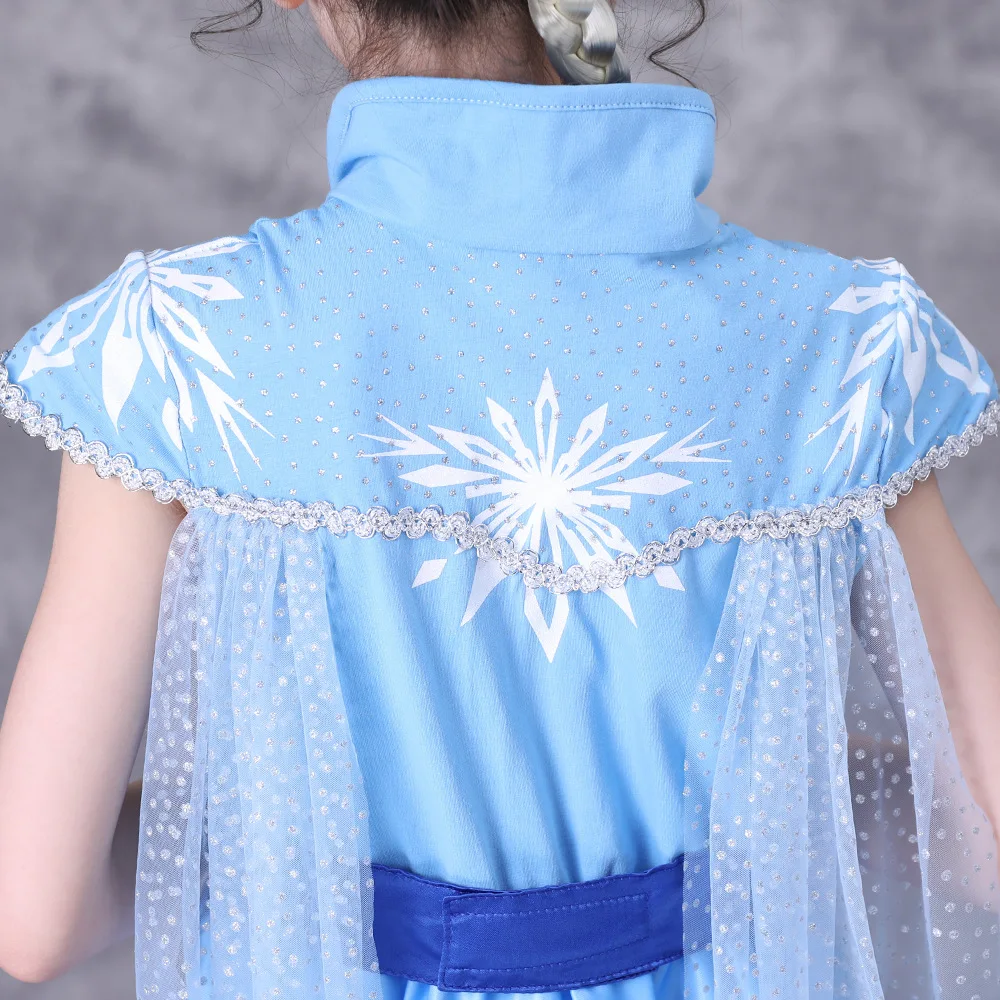 Disney Frozen 2 платье с короткими рукавами принтом Аиша летнее Модное детское на день