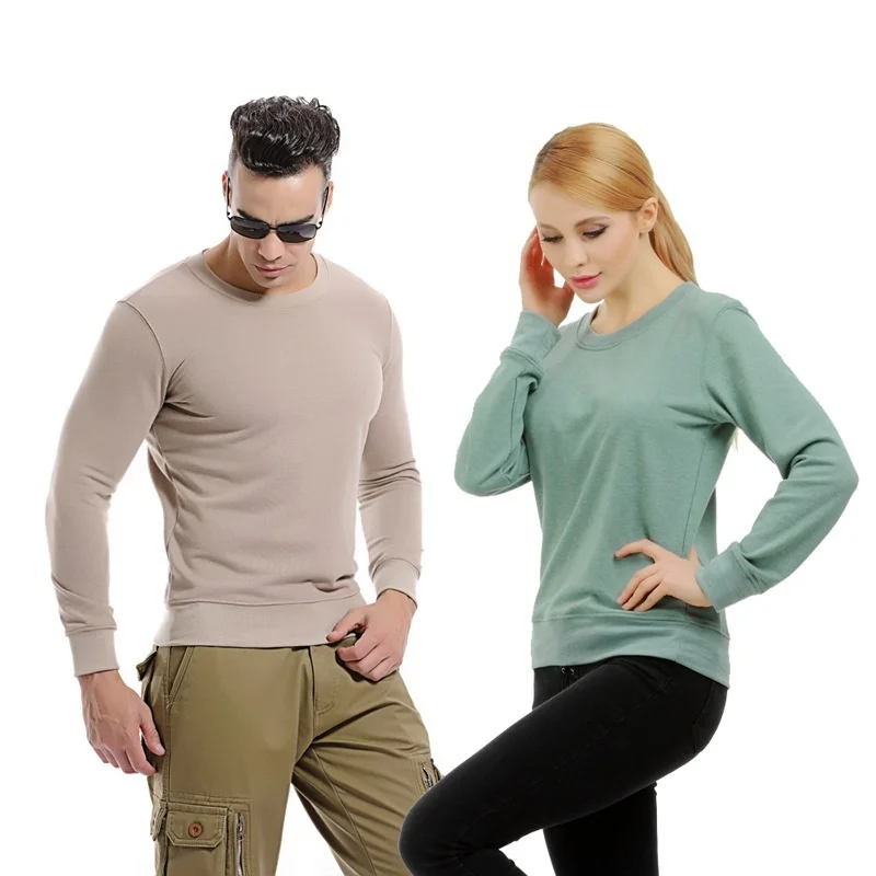 Мужская однотонная хлопковая футболка женская с длинным рукавом размера плюс