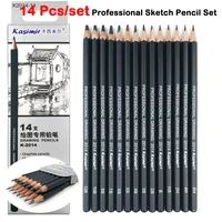 14pcsset professional sketch drawing pencil set black sketching pen hb 2b 6h 4h 2h 3b 4b 5b 6b 10b 12b 1b art painting pencils