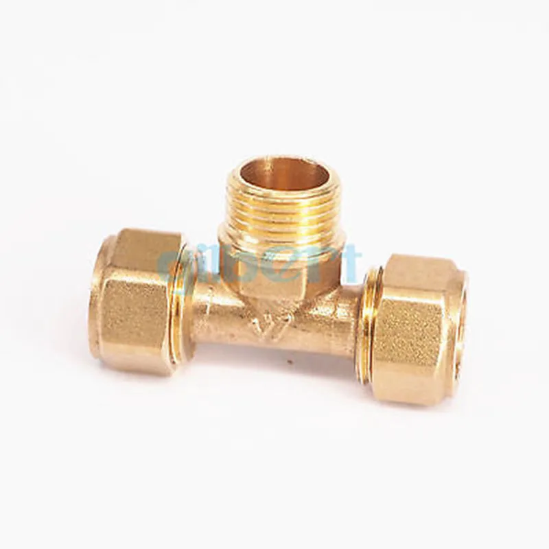 Компрессионный соединитель IDxOD x 1/2 &quotBSP для наружной трубы тройник из латуни 12x16