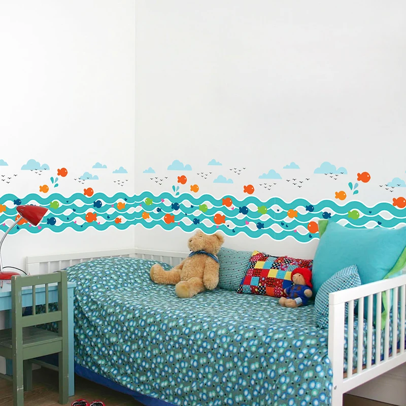 [SHIJUEHEZI] маленькие рыбки реки настенные наклейки ПВХ материал животные тема для