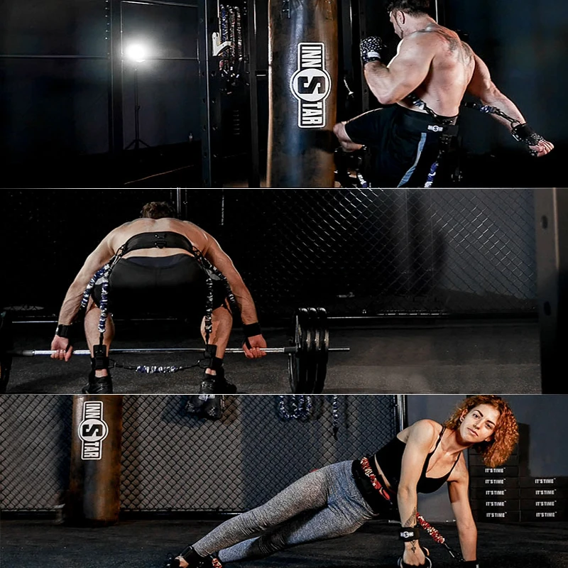 300LB Boxing Taekwondo Jump Resistance Bands Set Leg Arm Strength Training Equipment Explosive Force Pull Rope Belt | Спорт и