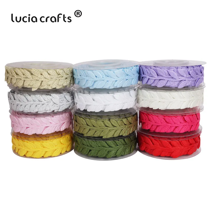 Lucia crafts 1 рулон/лот(10 метров/рулон) 30 мм листья отделка украшения лист ленты DIY ткань аппликации швейная одежда Q0708