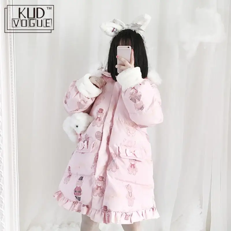 Японские Женские зимние пальто и куртки в стиле Харадзюку осеннее большого