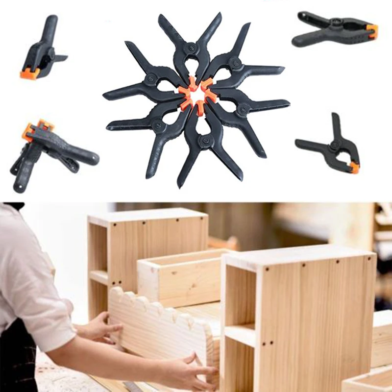 

6pcs Tools Spring Clip Plastic Woodworking Clamps Heavy Duty Set 2'' Inch New