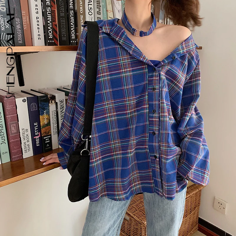 SHENGPALAE 2020 Новая женская рубашка женские Топы с длинным рукавом Повседневные