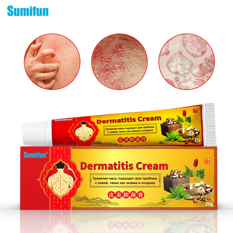 

Sumifun 20g Herbal Antibacterial Cream Dermatitis Ointment Treatment Eczema Psoriasis Anti-Itching Medical Plaster Health Care