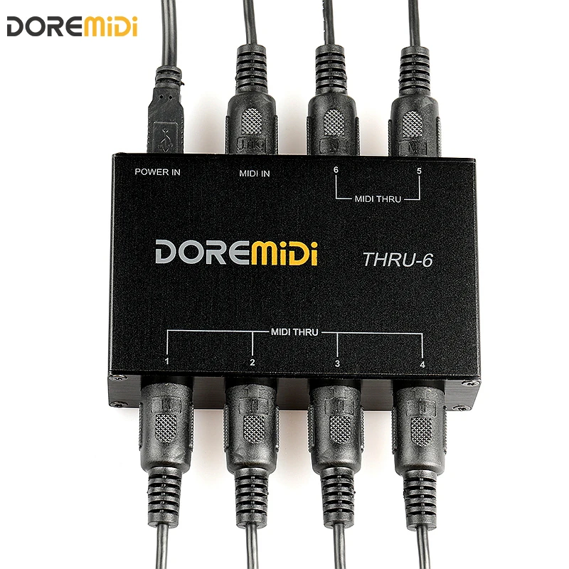 Através do Controlador de Caixa Através de 6 Doremidi Midi Entrada Saída Padrão Cinco Pinos Interface 1 6