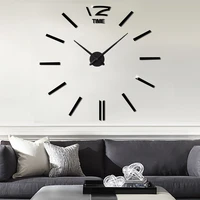 3d diy wall clock modern design decorative large clocks for living room acrylic mirror wall sticker big wall clock time