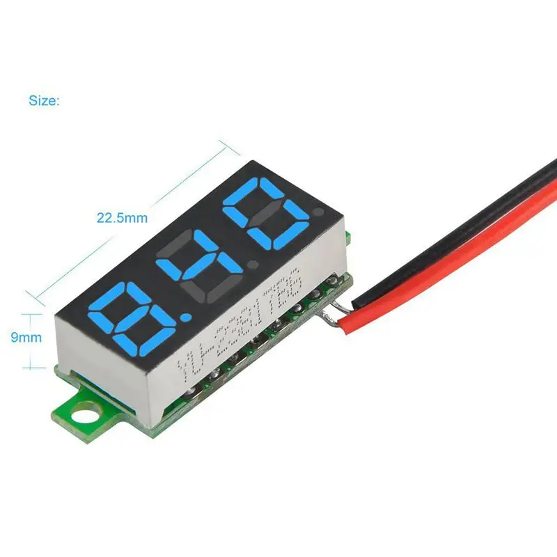 5Pcs Mini Digital DC Voltmeter 0.28 Inch Two-Wire 2.5V-30V Voltage Tester Meter 5 Colours | Инструменты