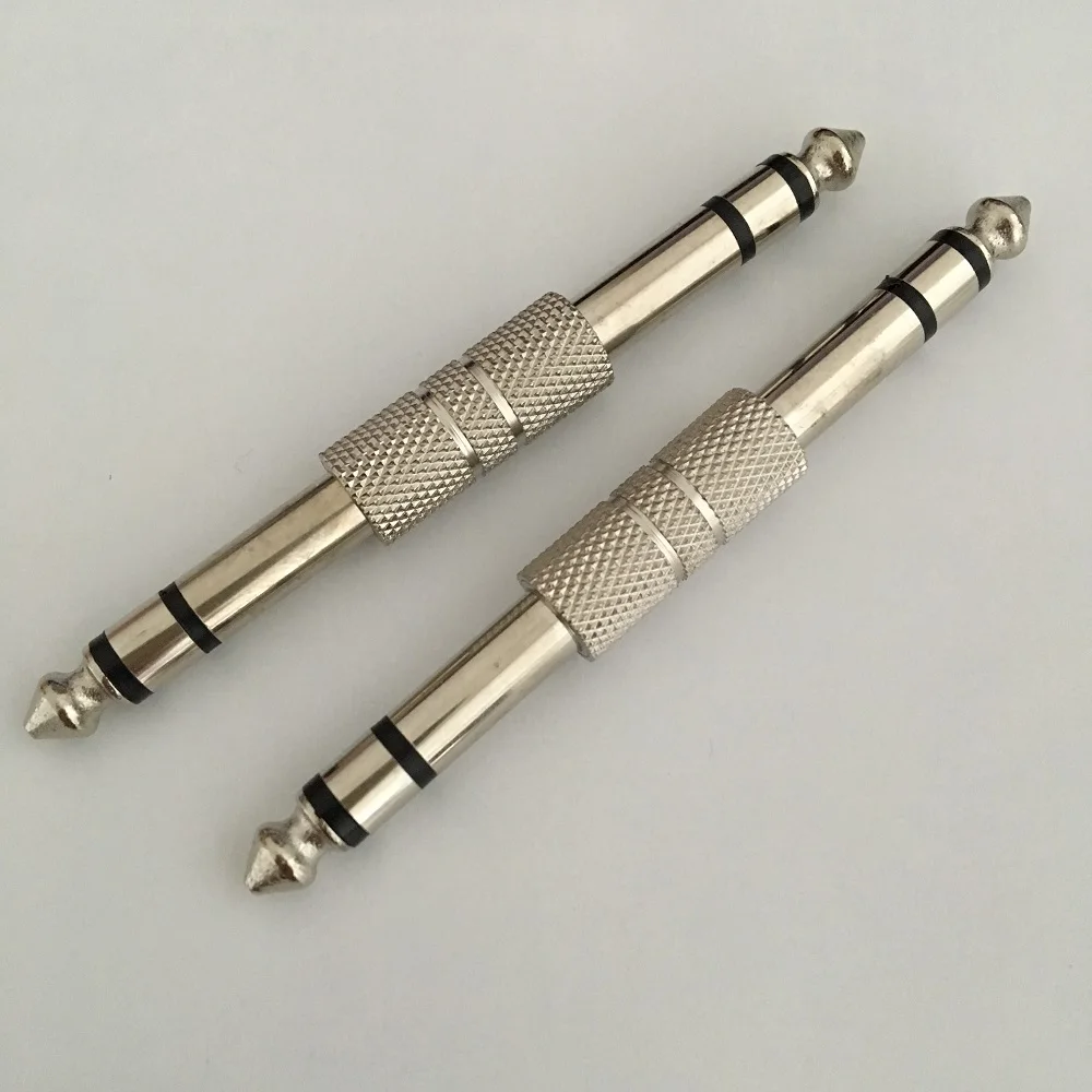 

20PCS Stereo 6.35mm to 6.35mm Male to Male Microphone Amplifier Audio Adapter