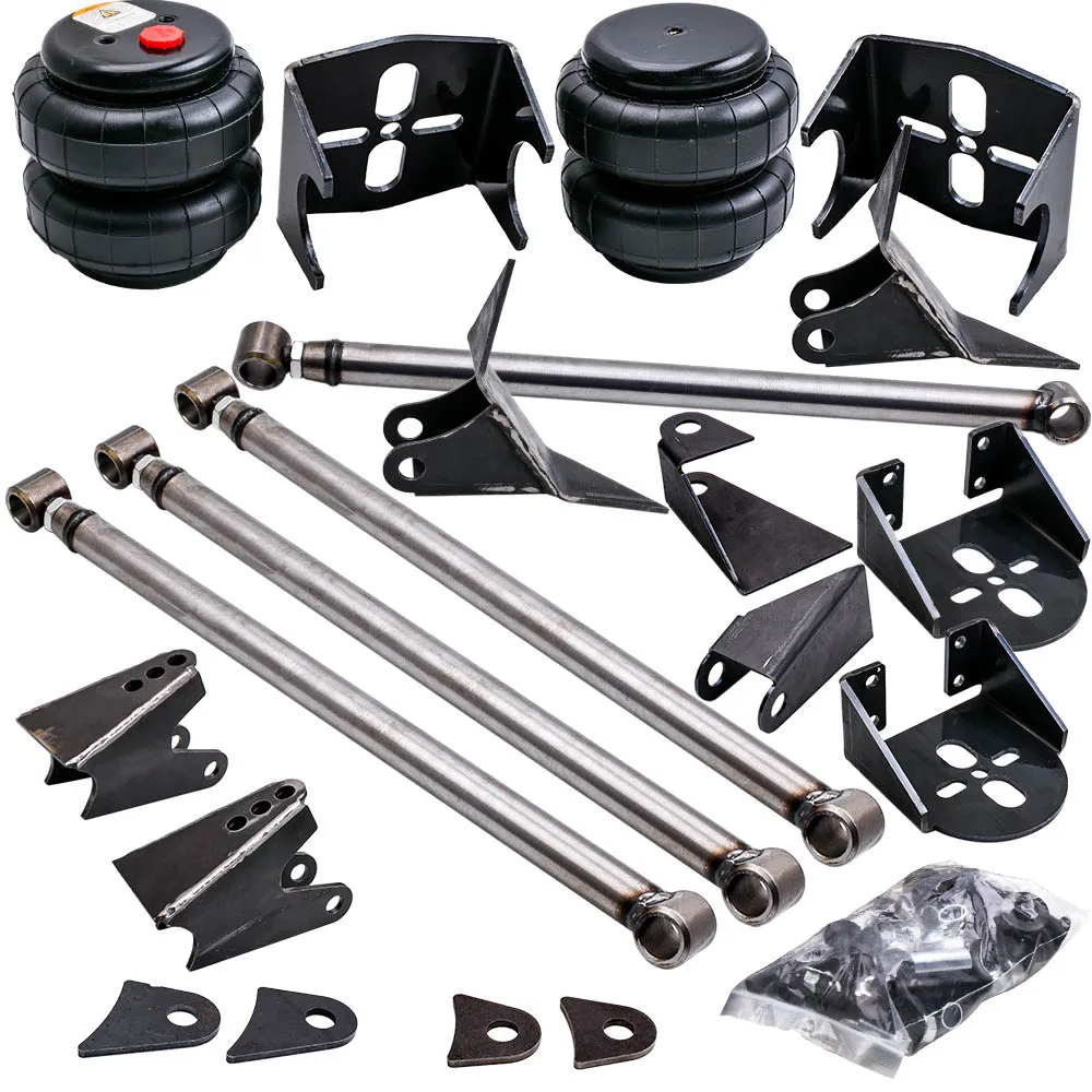 

2500lb Axle Bags Triangulated + Heavy Duty Steel Bars Weld-On 4 Axle Link Kit