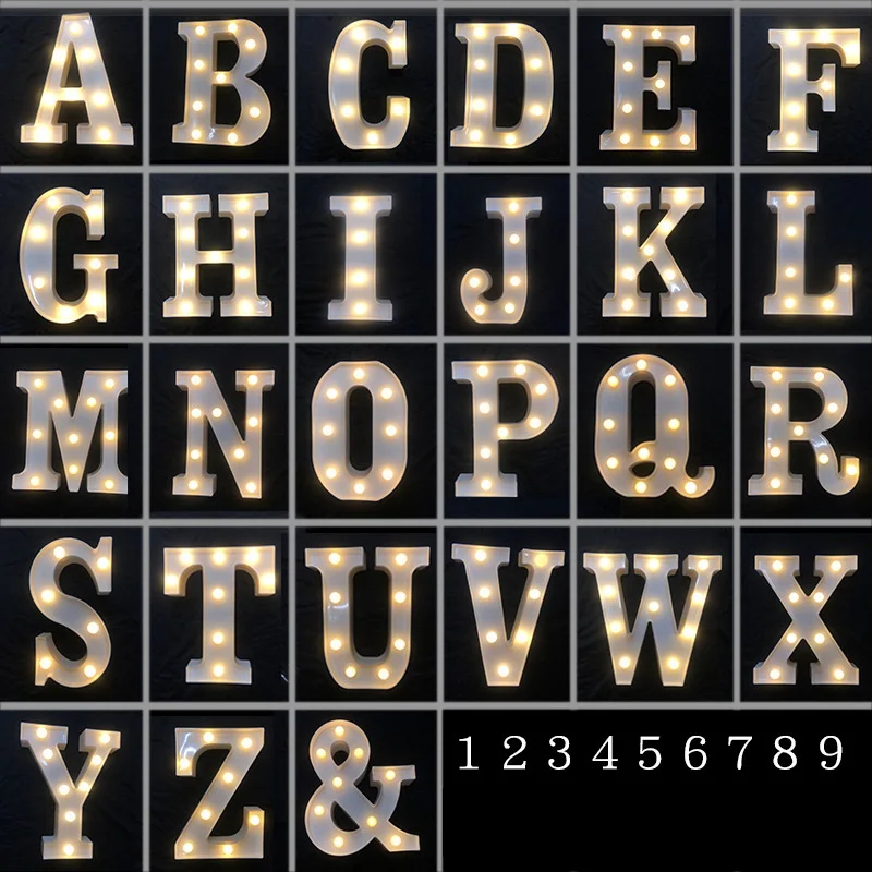 Точечный светильник светодиодный с английской буквой ночной Светильник 0-9