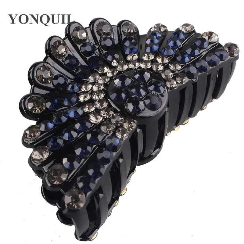 Женские винтажные блестящие крупные заколки для волос элегантные Кристальные