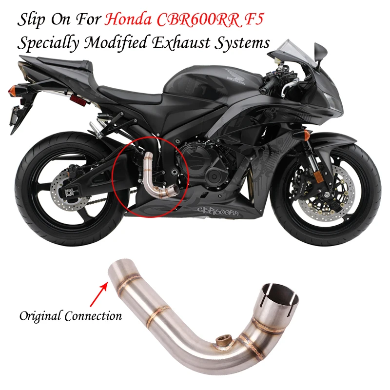 

Slip On For Honda CBR600RR F5 2005 - 2018 Motorcycle Exhaust Escape Muffler Modified Middle Tube Link Pipe Eliminator Enhanced