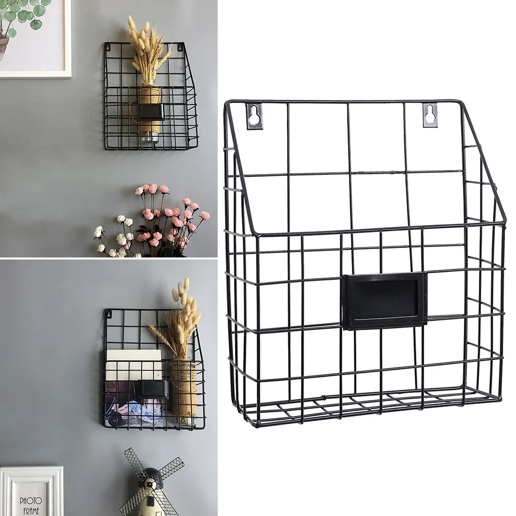 

Basket Iron Hanging Basket Black Hanging Metal Mount Organizer Storage