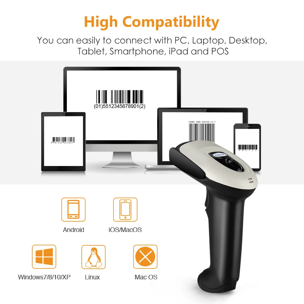Сканер штрих-кода Bluetooth CCD 2 4 ГГц беспроводной USB | Компьютеры и офис