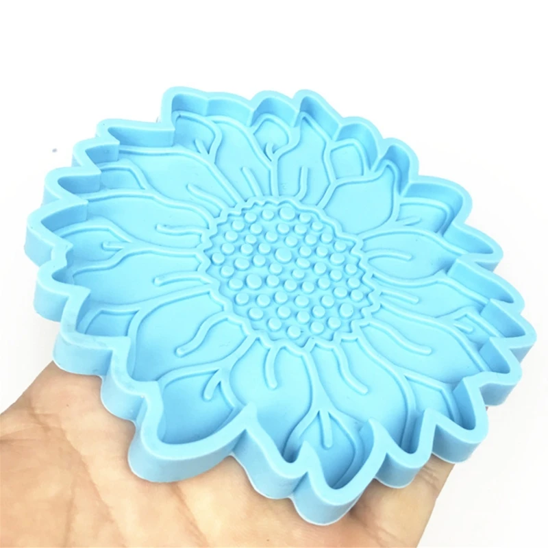 

Handcraft Decoration Sunflower Coaster Epoxy Resin Mold Cup Mat Silicone Mould LX9E