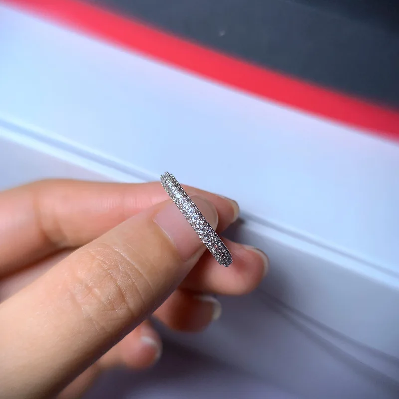 

S925 Sterling Silver Stackable Love With Diamond Ring For Women Wedding Bands Party Gift Fashion Jewelry Engagement Rings Women