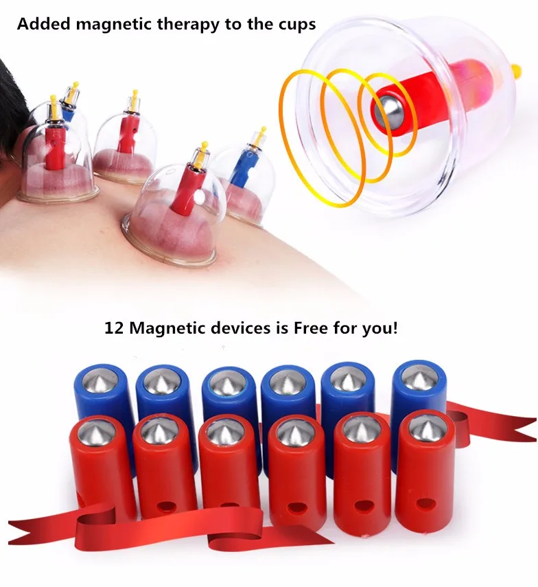 Cofoe 24pcs cupping set Ventosa Vacuum suction cup Body Massager Chinese Medical Cold& Flu Relief massage cups damp toxin Clear