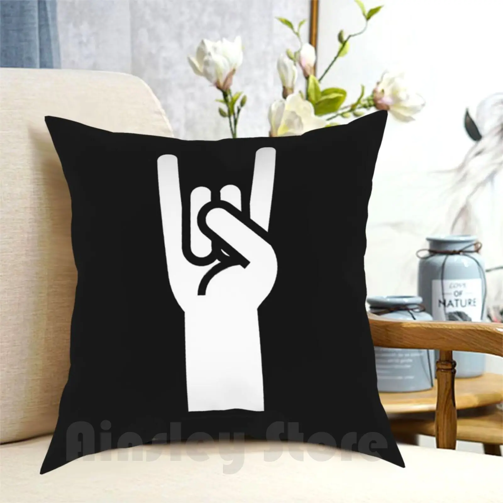 Heavy Metal Head Banger Pillow Case Printed Home Soft Throw Pillow Music Pop Vinyl Records Album Classic Retro Vintage