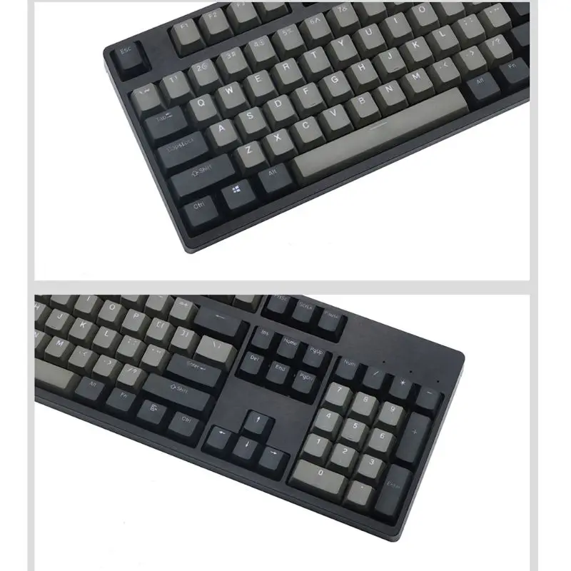 Черный серый смешанный Dolch толстый PBT RGB выстрел с подсветкой 108 Keycap OEM профиль для