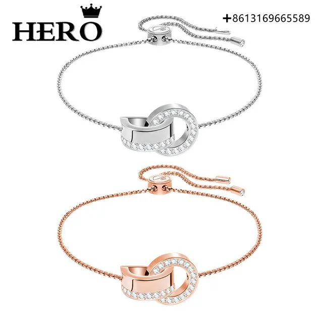 

Оригинальная копия высокого качества 1:1 SWA Многоцветный двойной кольцевой Соединительный позолоченный термоусадочный браслет с конвертом ...