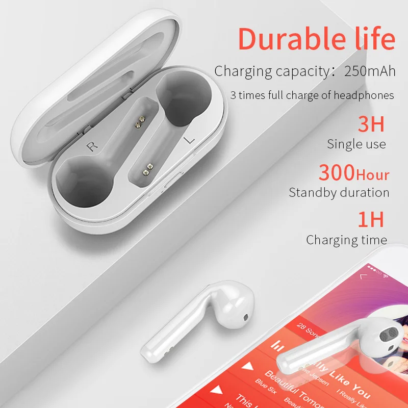 TWS Bluetooth наушники V5.0 беспроводные вкладыши с микрофоном водонепроницаемые
