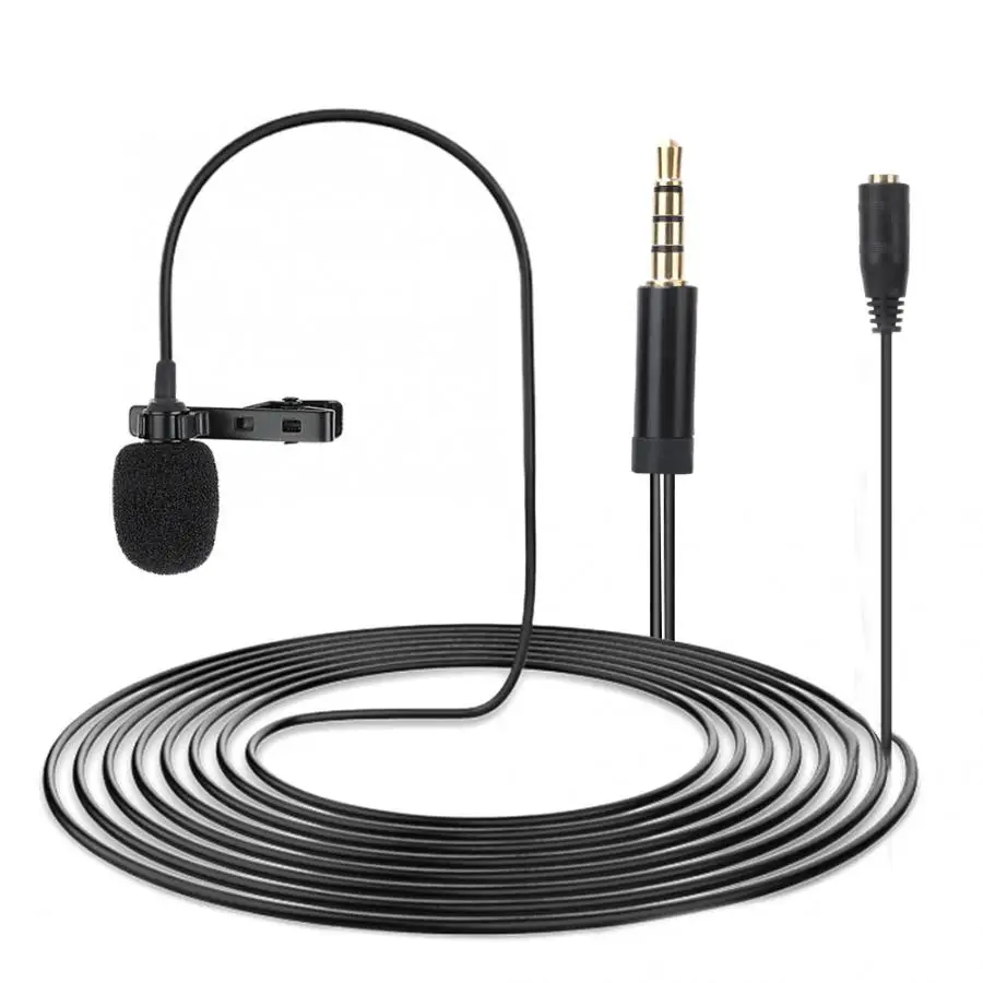 Петличный микрофон с двумя лацканами 1 5 м зажимом 3 мм разъем всенаправленный для