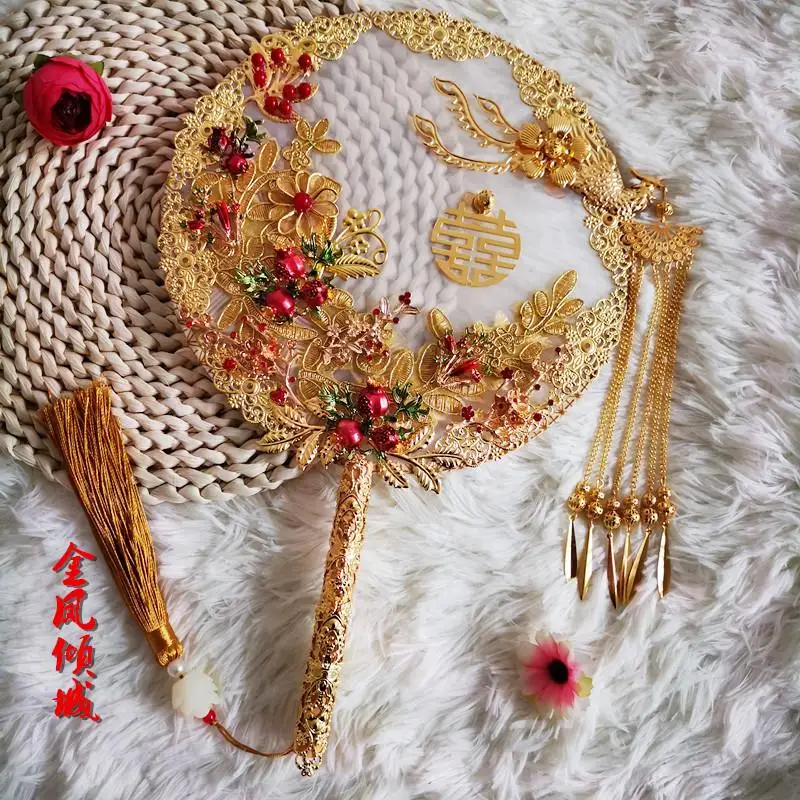 

2020 Craft Fans Hand Held Flower Fan Pattern Dance Wedding Party Lace Silk Home Practical Gift Drop