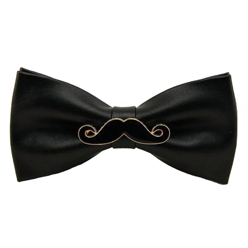 Мужской галстук бабочка ручной работы из искусственной кожи Модный классический