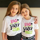 Рубашки с надписью Big Sister Again одинаковые комплекты для сестер одинаковые топы с надписью Big Sister Again Sisters Family Look
