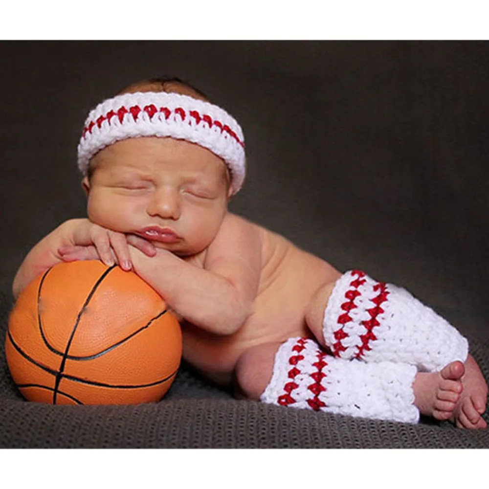 Bufanda para el sudor para reci&eacute;n nacido, traje para foto, baloncesto europeo y americano, 3 uds.-1