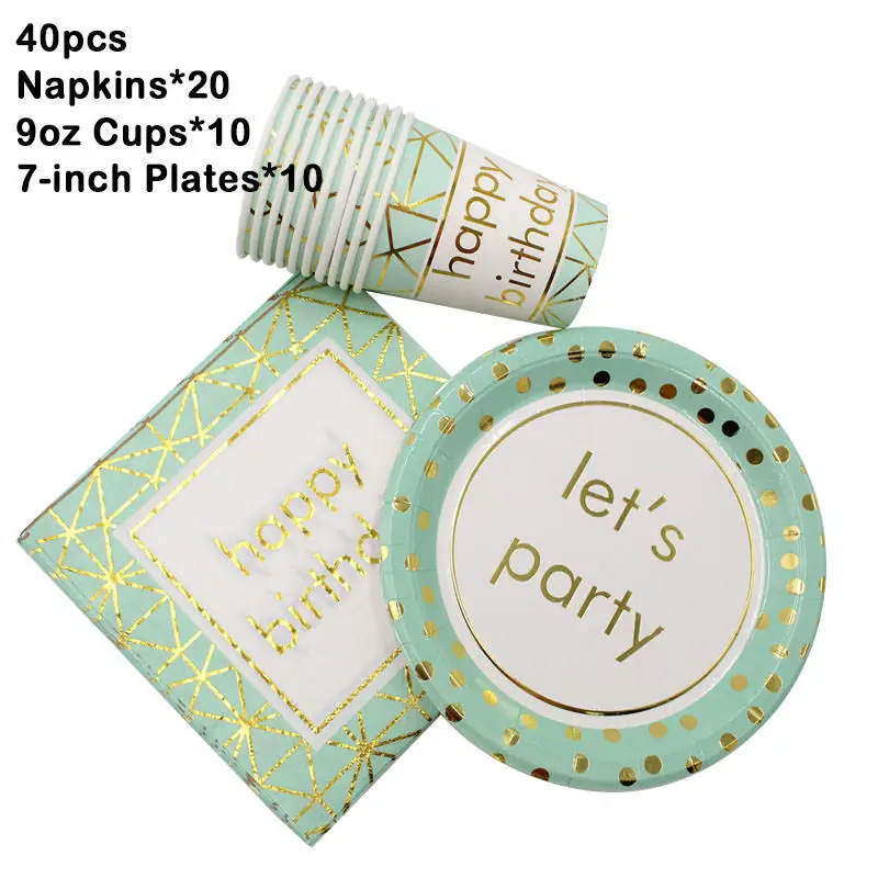 NPC-40pcs 65 шт Свадебные украшения для дня рождения, красные одноразовые столовые приборы, тарелки, бумажные трубочки, принадлежности для вечеринки, сувениры для детского душа - Цвет: NPC-40pcs